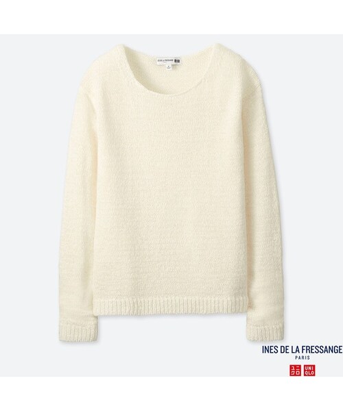 UNIQLO（ユニクロ）の「テープヤーンクルーネックセーター（長袖）（ニット/セーター・レディース・NAVY 69/BLUE 68/OFF WHITE 01・M/3XL/XS/S/XL/XXL/L）」の2枚目の写真