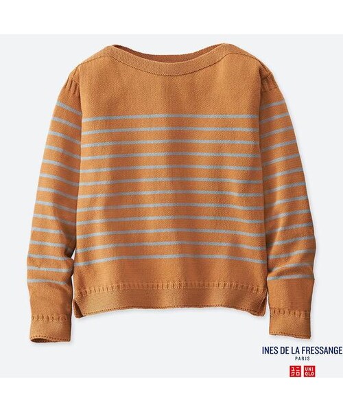 UNIQLO（ユニクロ）の「フィッシャーマンボートネックボーダーセーター（長袖）（ニット/セーター・レディース・NATURAL 30/BEIGE 32/NAVY 69・S/XS/XL/L/XXL/M/3XL）」の2枚目の写真