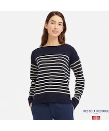 UNIQLO | フィッシャーマンボートネックボーダーセーター(長袖)(ニット/セーター)