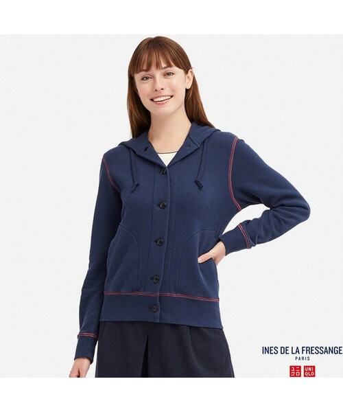 UNIQLO（ユニクロ）の「フレンチテリーフーデットジャケット（長袖）（パーカー・レディース・NATURAL 30/NAVY 69/GRAY 04・XXL/S/XS/L/M/3XL/XL）」の3枚目の写真