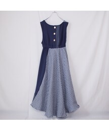 Handmade | ツギハギワンピース（ネイビー）(ワンピース)