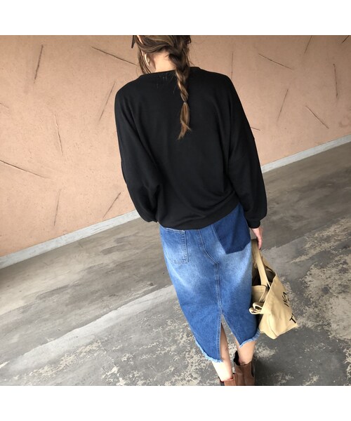 copine（コピン）の「裾フリンジアシンメトリーデニムスカート【クリックポスト対象商品】（デニムスカート・レディース・その他）」の5枚目の写真