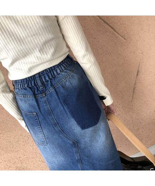 copine（コピン）の「裾フリンジアシンメトリーデニムスカート【クリックポスト対象商品】（デニムスカート・レディース・その他）」の14枚目の写真