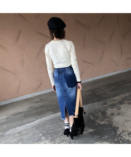 copine（コピン）の「裾フリンジアシンメトリーデニムスカート【クリックポスト対象商品】（デニムスカート・レディース・その他）」の13枚目の写真