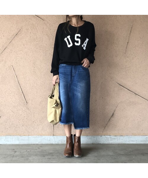 copine（コピン）の「裾フリンジアシンメトリーデニムスカート【クリックポスト対象商品】（デニムスカート・レディース・その他）」の3枚目の写真