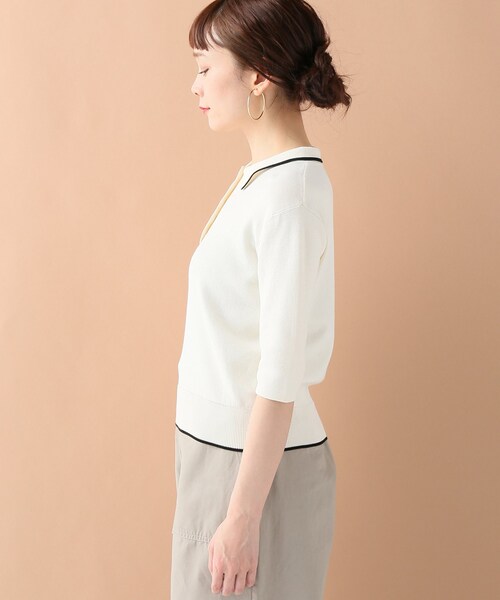 JOURNAL STANDARD relume（ジャーナルスタンダード　レリューム）の「コンパクトコットン ポロニット（トップス・ホワイト/フリー）」の6枚目の写真