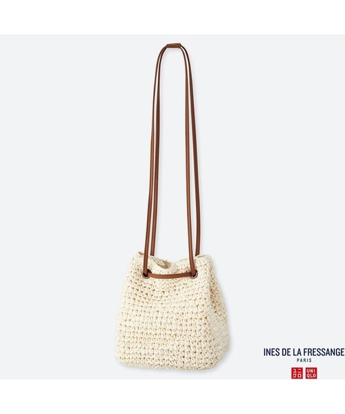 UNIQLO（ユニクロ）の「ペーパーバスケット（ハンドバッグ・レディース・BLUE 67/BROWN 34/OFF WHITE 01・フリー）」の2枚目の写真