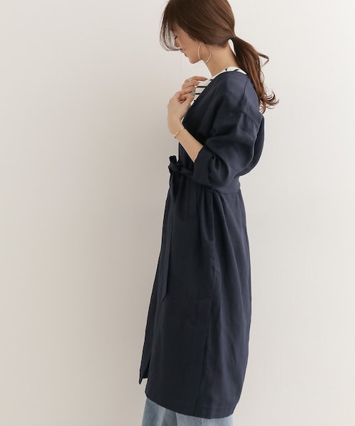 未使用 URBAN RESEARCH DOORS リネン ラップ コート URBAN RESEARCH DOORS（アーバンリサーチドアーズ）の「リネン