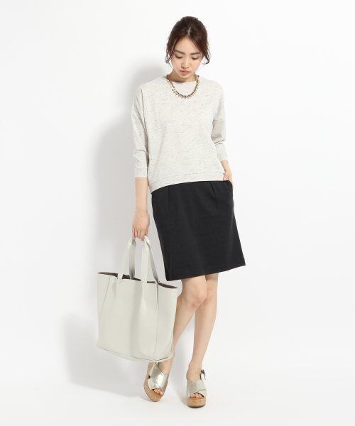 GLOBAL WORK（グローバルワーク）の「スラブジャガードプルオーバー7分袖（トップス・レディース・ネイビー88/ダークグレー18/グレー12/ホワイト06・Ｌ/Ｍ/Ｓ）」の6枚目の写真