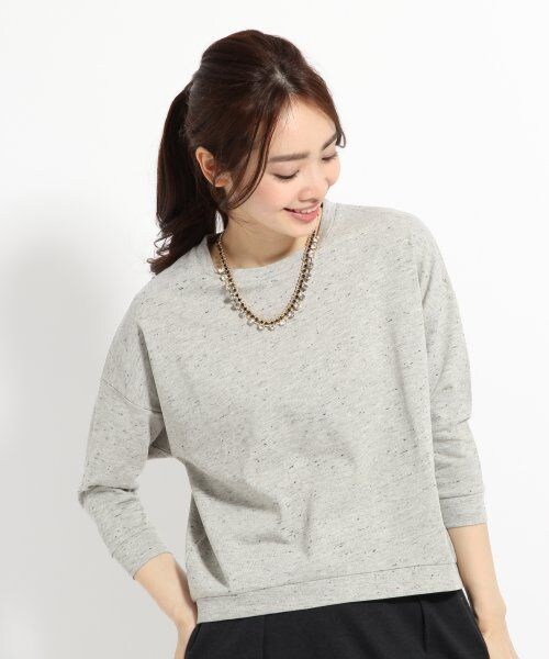 GLOBAL WORK（グローバルワーク）の「スラブジャガードプルオーバー7分袖（トップス・レディース・ネイビー88/ダークグレー18/グレー12/ホワイト06・Ｌ/Ｍ/Ｓ）」の2枚目の写真