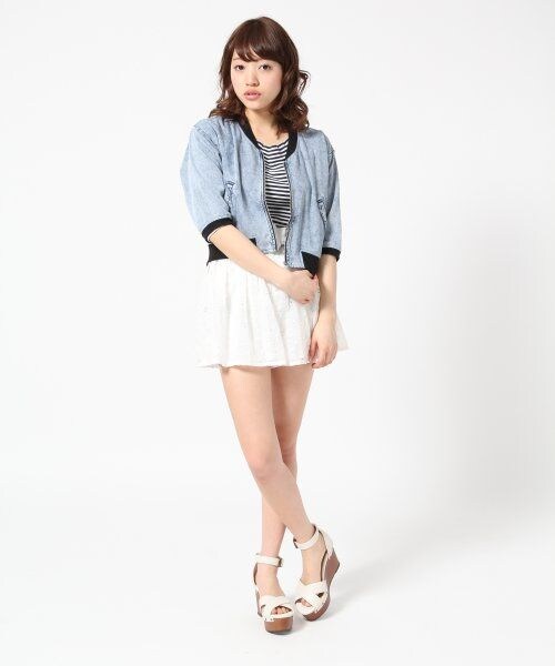 Heather（ヘザー）の「コンパクトブルゾン７分袖（ジャケット/アウター・レディース・ホワイト/ケミカル・ＦＲＥＥ）」の7枚目の写真