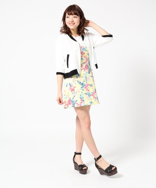 Heather（ヘザー）の「コンパクトブルゾン７分袖（ジャケット/アウター・レディース・ホワイト/ケミカル・ＦＲＥＥ）」の6枚目の写真