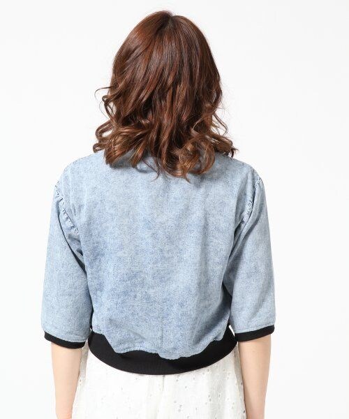 Heather（ヘザー）の「コンパクトブルゾン７分袖（ジャケット/アウター・レディース・ホワイト/ケミカル・ＦＲＥＥ）」の4枚目の写真