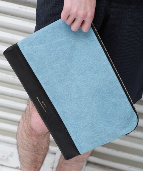 HARE(ハレ)の「キリカエキップレザークラッチ(バッグ・メンズ・ネイビー/ブラック/ブルー/ブラウン・ONE SIZE)」の3枚目の写真