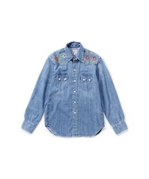 80’s 90’s Levi’s デニムシャツ 刺繍 パッチワーク L LEVI'S VINTAGE CLOTHING（リーバイスビンテージクロージング