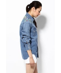 80’s 90’s Levi’s デニムシャツ 刺繍 パッチワーク L LEVI'S VINTAGE CLOTHING（リーバイスビンテージクロージング