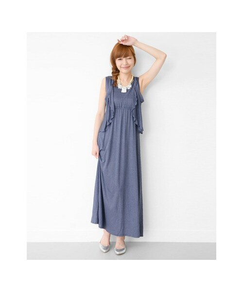 URBAN RESEARCH ROSSO WOMEN(アーバンリサーチ ロッソ)の「4WAYカットソーマキシワンピース(ワンピース/ドレス・レディース・NAVY/GRAY・FREE)」の1枚目の写真