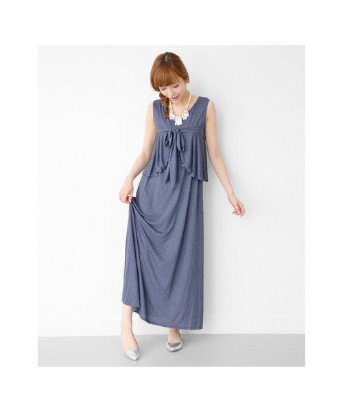 URBAN RESEARCH ROSSO WOMEN(アーバンリサーチ ロッソ)の「4WAYカットソーマキシワンピース(ワンピース/ドレス・レディース・NAVY/GRAY・FREE)」の13枚目の写真