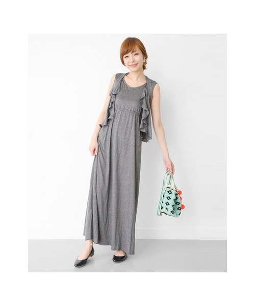 URBAN RESEARCH ROSSO WOMEN(アーバンリサーチ ロッソ)の「4WAYカットソーマキシワンピース(ワンピース/ドレス・レディース・NAVY/GRAY・FREE)」の2枚目の写真