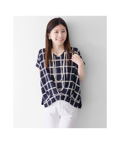 URBAN RESEARCH DOORS(アーバンリサーチドアーズ)の「ウィンドペン切替プルオーバー(トップス・レディース・ネイビー/オフ・one)」の5枚目の写真