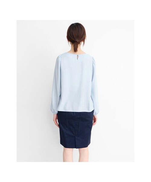 KBF（ケイビーエフ）の「パフスリーブプルオーバー（トップス・レディース・ネイビー/オフホワイト/アイスブルー・one）」の8枚目の写真