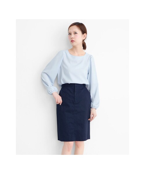 KBF（ケイビーエフ）の「パフスリーブプルオーバー（トップス・レディース・ネイビー/オフホワイト/アイスブルー・one）」の6枚目の写真