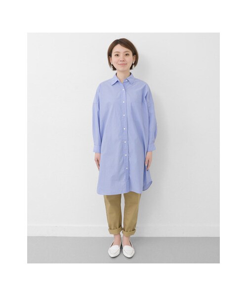 URBAN RESEARCH(アーバンリサーチ)の「オーバーシャツワンピース(ワンピース/ドレス・レディース・サックス/ホワイト・FREE)」の8枚目の写真