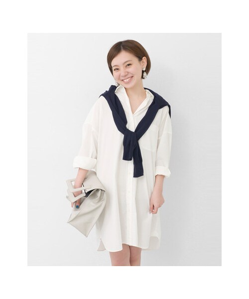 URBAN RESEARCH(アーバンリサーチ)の「オーバーシャツワンピース(ワンピース/ドレス・レディース・サックス/ホワイト・FREE)」の6枚目の写真