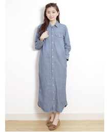 earth music&ecology | ・シャンブレーマキシシャツワンピース(ワンピース/ドレス)