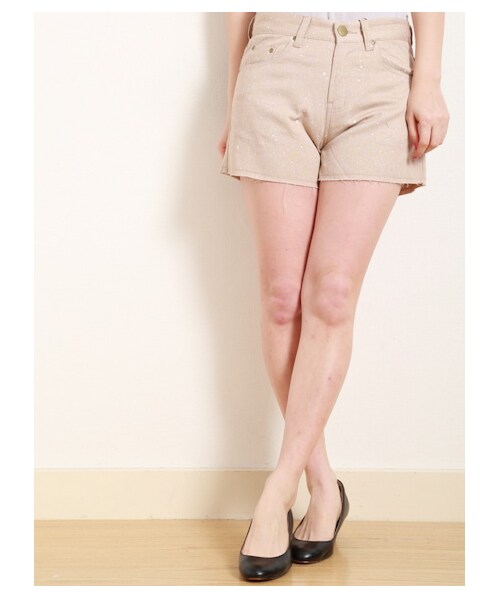 E hyphen world gallery（イーハイフンワールドギャラリー）の「【Special Price】ペイント風プリントショートパンツ（ショートパンツ・レディース・ベージュ/ブラック/ホワイト・M/S）」の3枚目の写真