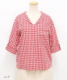 paravion | ギンガムセーラーシャツブラウス(トップス)