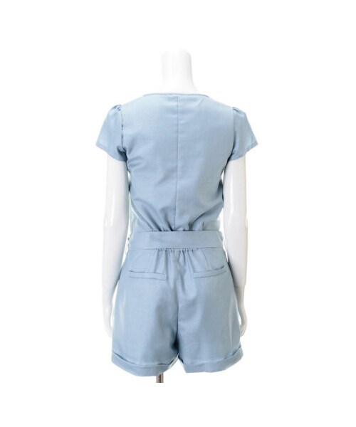 31 Sons de mode（トランテアン　ソン　ドゥ　モード）の「フロントファスナーコンビネゾン（ワンピース/ドレス・レディース・ネイビー/ピンク/サックスブルー・３６/３８）」の5枚目の写真