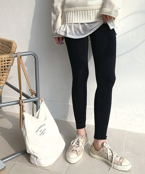 DHOLIC（ディーホリック）の「ハイウエストコットンレギンス（レギンス/スパッツ・レディース・グレー/ブラック/ホワイト・FREE）」の3枚目の写真