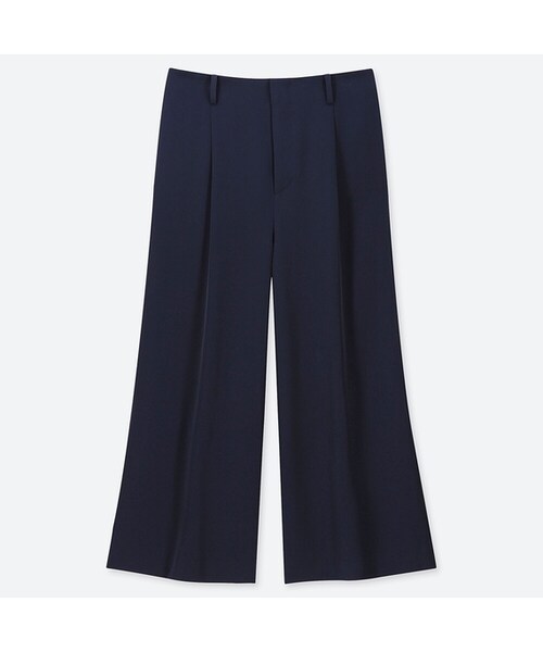 UNIQLO（ユニクロ）の「ドレープワイドクロップドパンツ（その他パンツ・レディース・BROWN 37/BLACK 09/NAVY 69/BEIGE 31・XL/XS/XXL/M/3XL/L/S）」の4枚目の写真