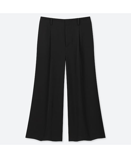 UNIQLO（ユニクロ）の「ドレープワイドクロップドパンツ（その他パンツ・レディース・BROWN 37/BLACK 09/NAVY 69/BEIGE 31・XL/XS/XXL/M/3XL/L/S）」の2枚目の写真