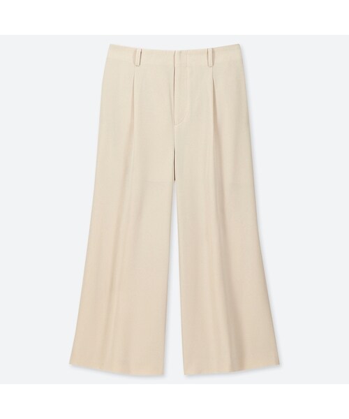 UNIQLO（ユニクロ）の「ドレープワイドクロップドパンツ（その他パンツ・レディース・BROWN 37/BLACK 09/NAVY 69/BEIGE 31・XL/XS/XXL/M/3XL/L/S）」の3枚目の写真