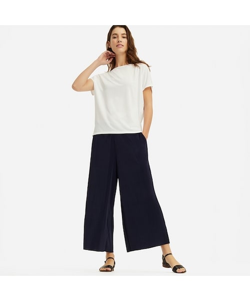 UNIQLO（ユニクロ）の「プリーツパンツ（その他パンツ・レディース・YELLOW 48/NAVY 69/GRAY 03/BLACK 09・3XL/L/XS/XXL/S/XL/M）」の4枚目の写真