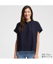 UNIQLO | ソフトコットンシアサッカーブラウス（半袖）(シャツ/ブラウス)