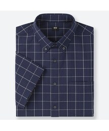 UNIQLO | ドライシアサッカーチェックシャツ（ボタンダウン・半袖）(シャツ/ブラウス)
