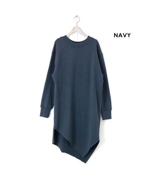 Sheson（シーズン）の「Sheson(シーズン)ヘムデザイン スウェットワンピース（ワンピース・レディース・ベージュ/ホワイト/ブルー/その他・FREE）」の4枚目の写真