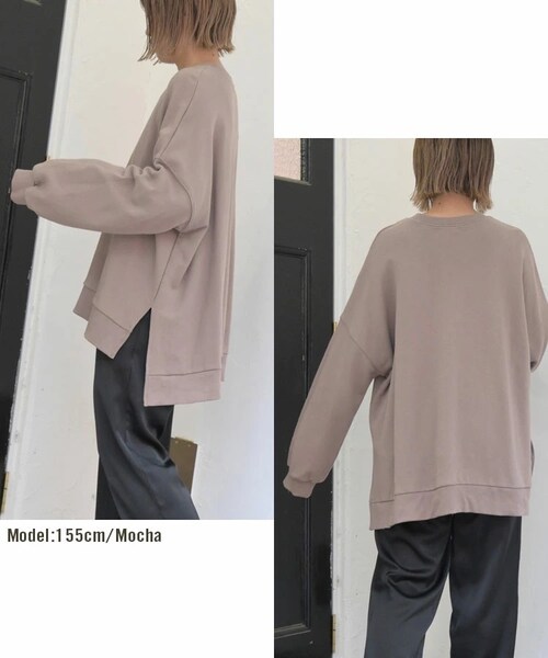 Sheson(シーズン)の「Sheson(シーズン)ミニ裏毛スリットスウェットプルオーバー(スウェット・レディース・ブラウン/モカ/ミント/チャコール・FREE)」の8枚目の写真