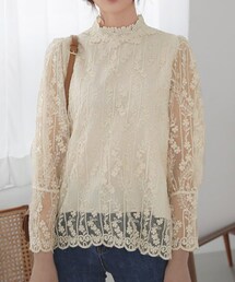 DHOLIC | ハーフネックレースブラウス(シャツ/ブラウス)