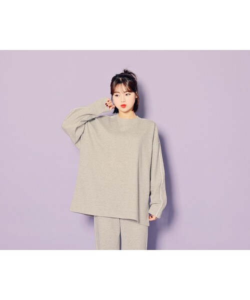 HOTPING（ホッピン）の「ダブルラインオーバーサイズTシャツ（Tシャツ/カットソー・レディース・Black/Orange/Grey/Purple・フリーサイズ）」の2枚目の写真