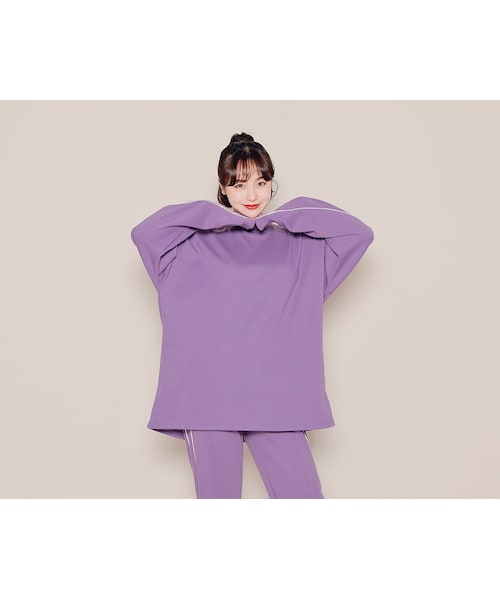 HOTPING（ホッピン）の「ダブルラインオーバーサイズTシャツ（Tシャツ/カットソー・レディース・Black/Orange/Grey/Purple・フリーサイズ）」の3枚目の写真