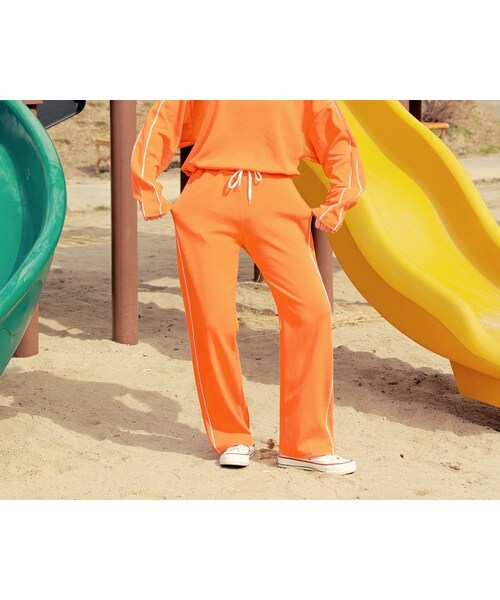 HOTPING（ホッピン）の「ダブルラインストレートパンツ（その他パンツ・レディース・Black/Orange/Grey/Purple・フリーサイズ/L-XL）」の4枚目の写真