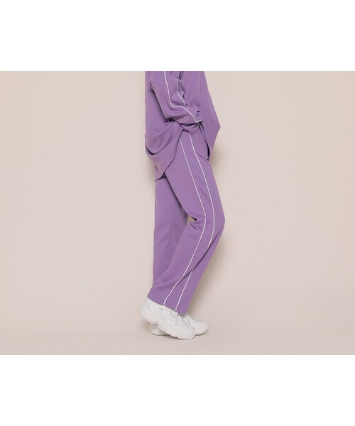 HOTPING（ホッピン）の「ダブルラインストレートパンツ（その他パンツ・レディース・Black/Orange/Grey/Purple・フリーサイズ/L-XL）」の3枚目の写真