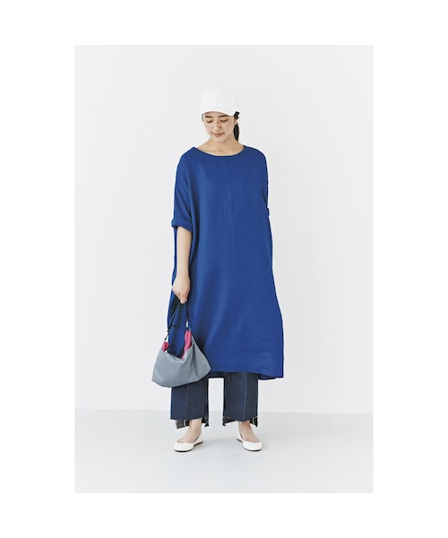 avecmoi(アヴェクモワ)の「avecmoi リネンワンピース〈ブルー〉(レディースファッション > ワンピース・チュニック > ワンピース・レディース・ブルー・1/2)」の8枚目の写真