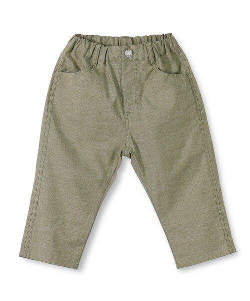 BRANSHES（ブランシェス）の「シャンブレークロップドパンツ（その他パンツ・キッズ・カーキグリーン/キャメル/ネイビーブルー/ブラック・80cm～150cm）」の4枚目の写真
