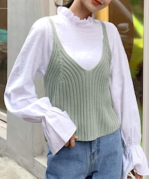 DHOLIC | フリルネックブラウス(シャツ/ブラウス)