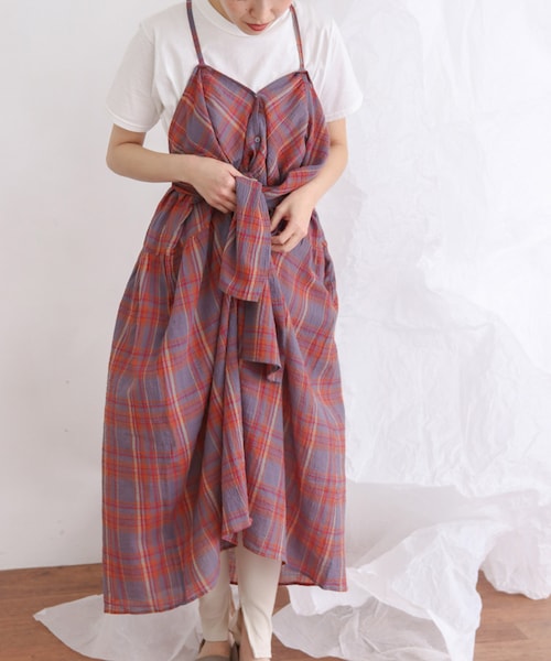 KBF（ケイビーエフ）の「マルチウェイチェックワンピース（ワンピース/ドレス・レディース・BLUE CHECK/YEL CHECK/BLK CHECK・one）」の8枚目の写真